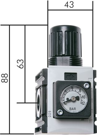 Druckregler, Futura, G 1/4", 0,2 - 4 bar, Baureihe 0
