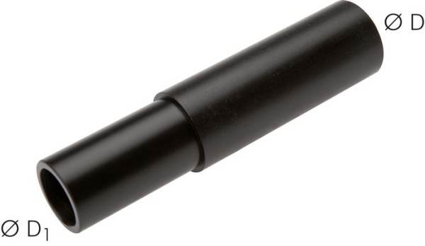 Reduzier-Stecknippel, Messing vernickelt/PA 66, 32 mm Schlauch-AD x 28 mm Schlauch-AD