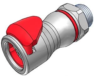 Schnellkupplungskörper, 1/2" SAE-8 Schlauchanschluss, mit Ventil, in rot