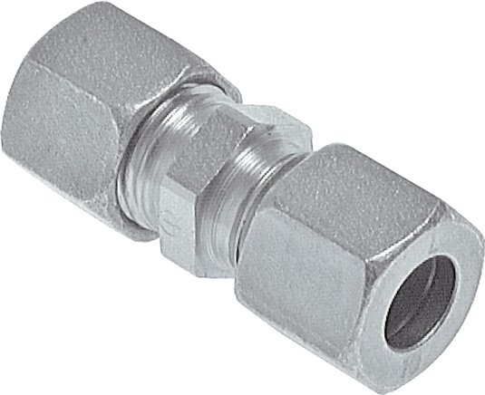 Gerader Verbinder, Stahl verzinkt, 12 mm Schneidring, Cr-(VI)-frei passiviert (CF)